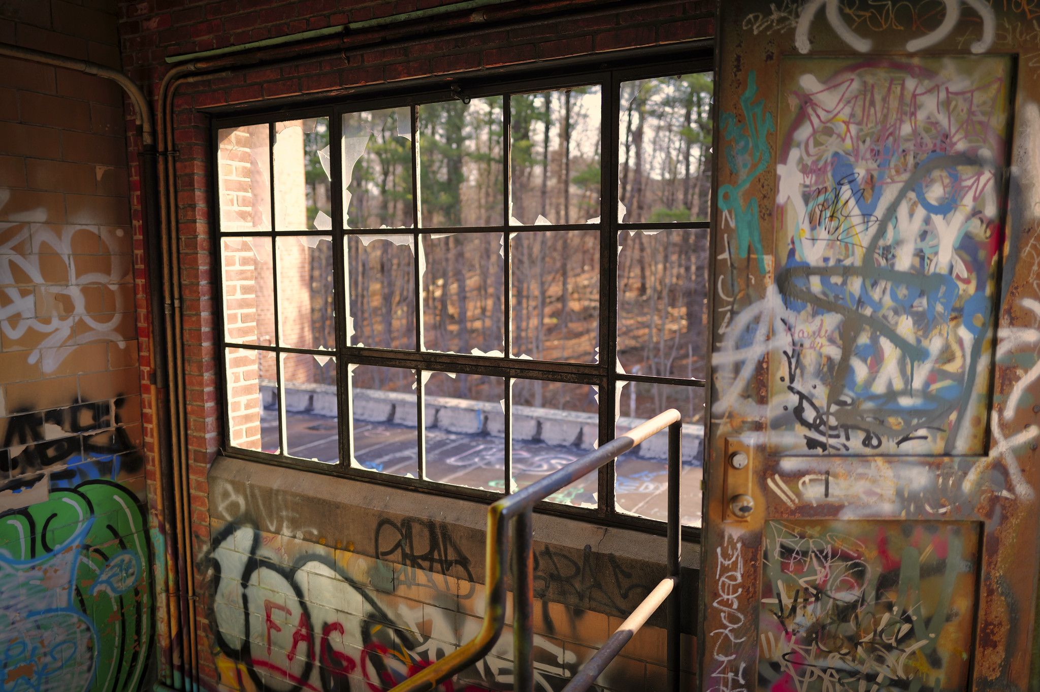 A View Of A Window At The Top Floor Of An Industrial Facility