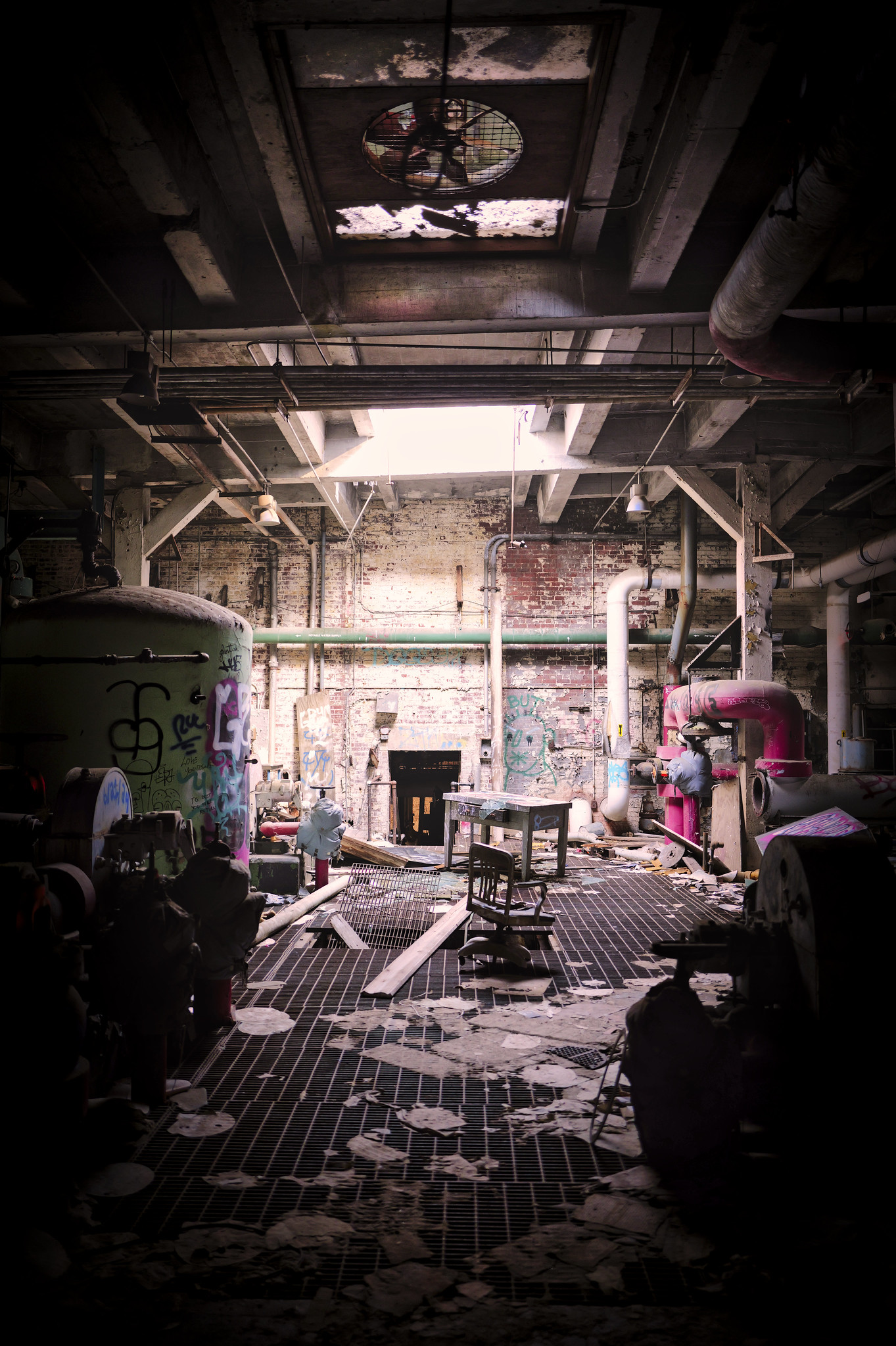 Central Machinery Inside An Abandoned Industrial Facility